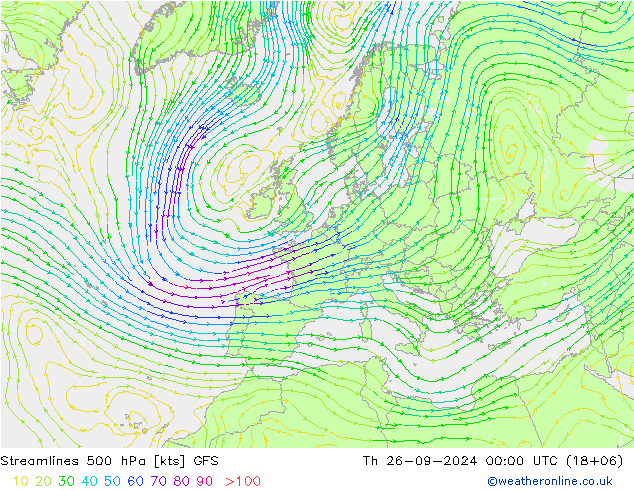 Rüzgar 500 hPa GFS Per 26.09.2024 00 UTC