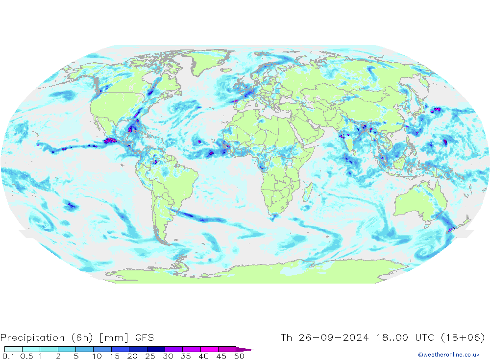 Z500/Rain (+SLP)/Z850 GFS jue 26.09.2024 00 UTC