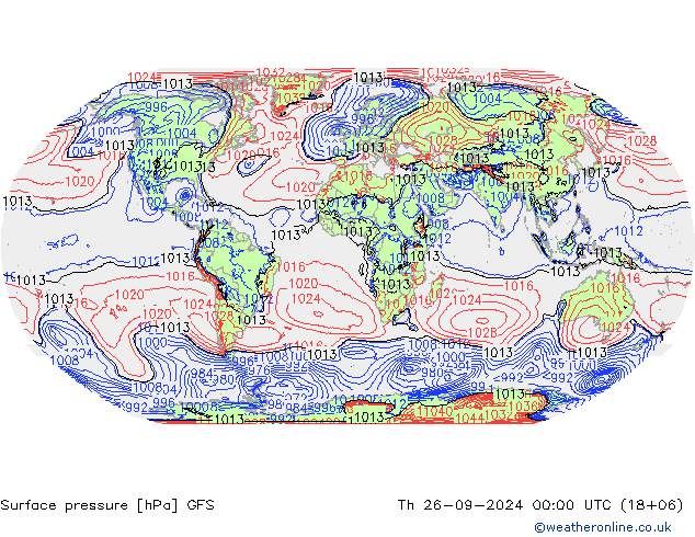 Surface pressure GFS Th 26.09.2024 00 UTC