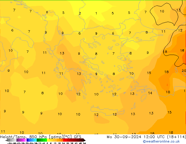 GFS: ma 30.09.2024 12 UTC