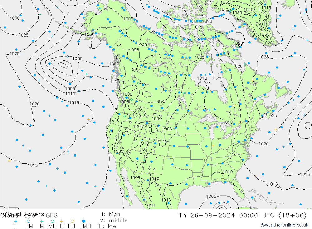 Cloud layer GFS Th 26.09.2024 00 UTC