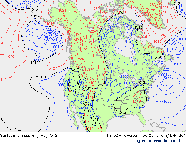 Luchtdruk (Grond) GFS do 03.10.2024 06 UTC