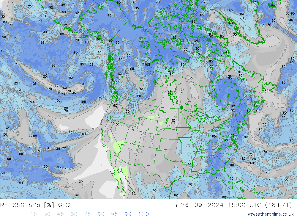 RH 850 hPa GFS Do 26.09.2024 15 UTC