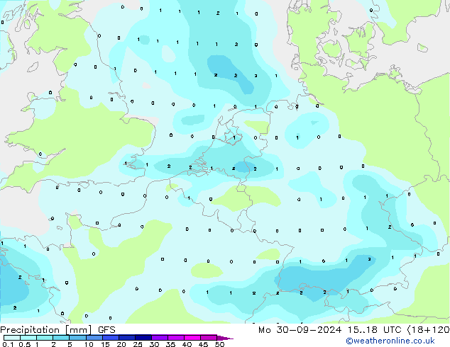 Precipitazione GFS lun 30.09.2024 18 UTC