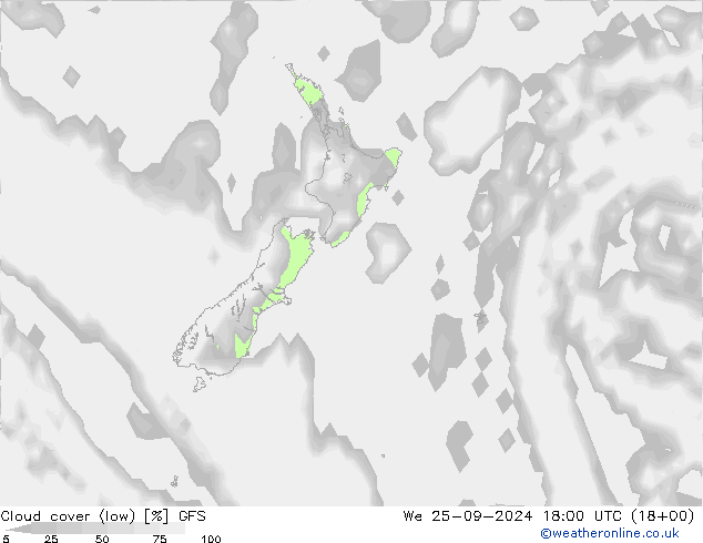 nuvens (baixo) GFS Qua 25.09.2024 18 UTC