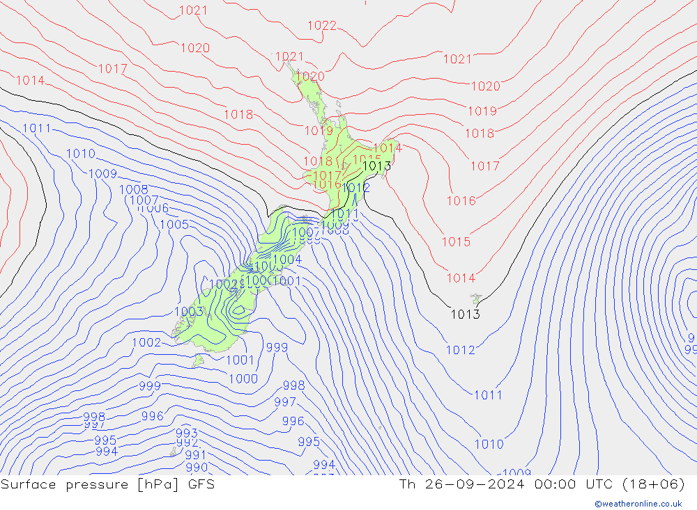 pressão do solo GFS Qui 26.09.2024 00 UTC