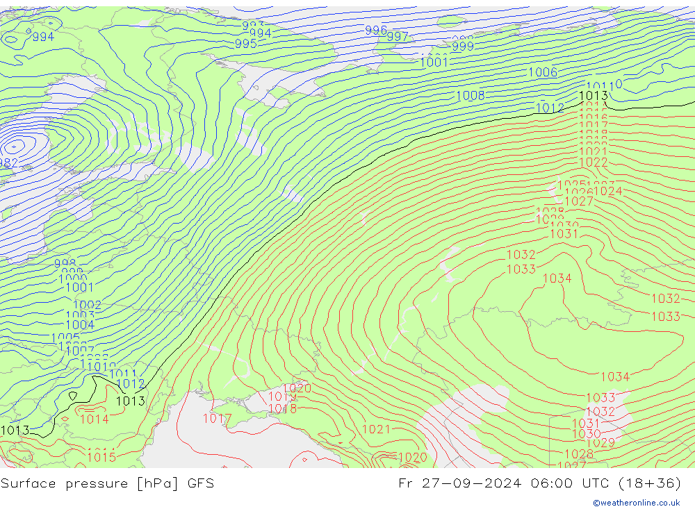 GFS: ven 27.09.2024 06 UTC