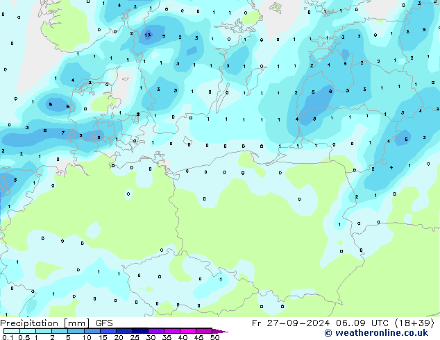 Precipitazione GFS ven 27.09.2024 09 UTC