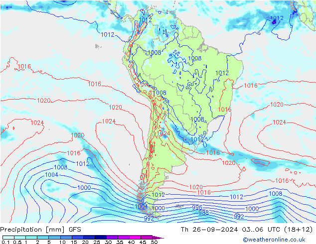 Precipitation GFS Th 26.09.2024 06 UTC