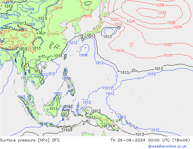 Surface pressure GFS Th 26.09.2024 00 UTC