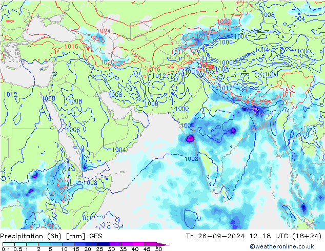 Z500/Rain (+SLP)/Z850 GFS Th 26.09.2024 18 UTC