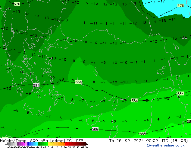 Height/Temp. 500 hPa GFS Th 26.09.2024 00 UTC