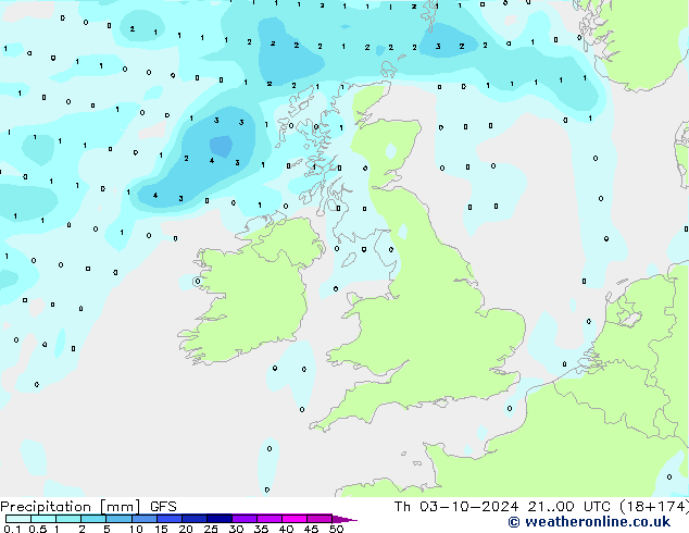 Precipitation GFS Th 03.10.2024 00 UTC