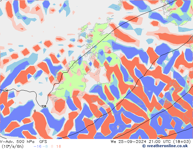 V-Adv. 500 hPa GFS We 25.09.2024 21 UTC