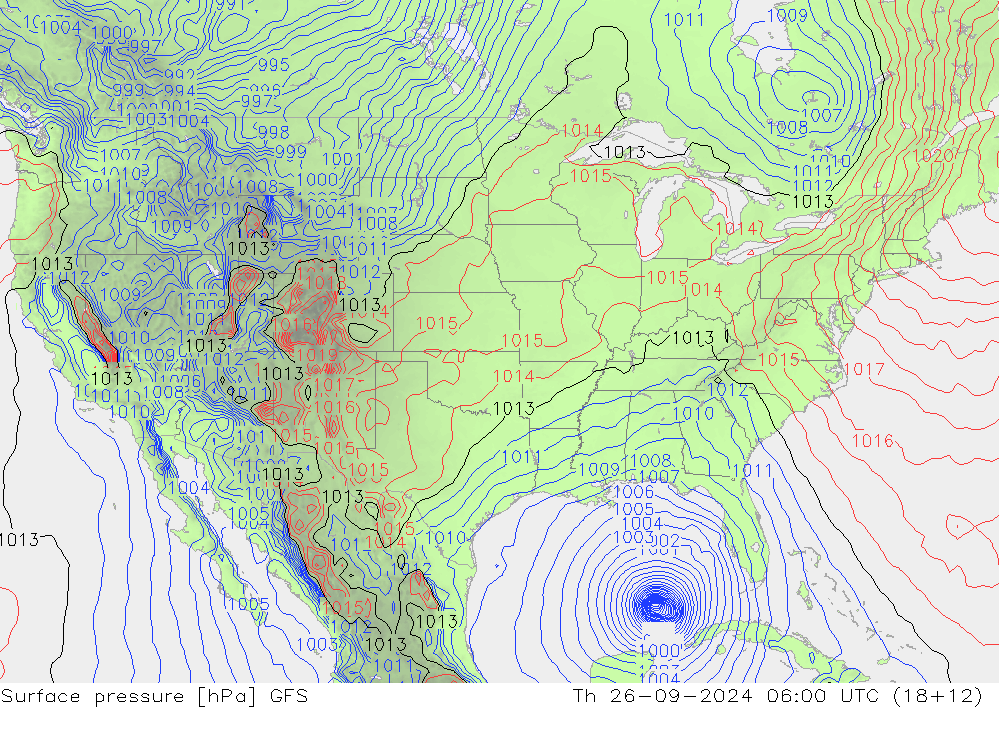 Surface pressure GFS September 2024