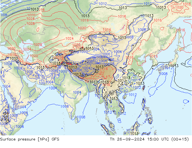 Surface pressure GFS Th 26.09.2024 15 UTC