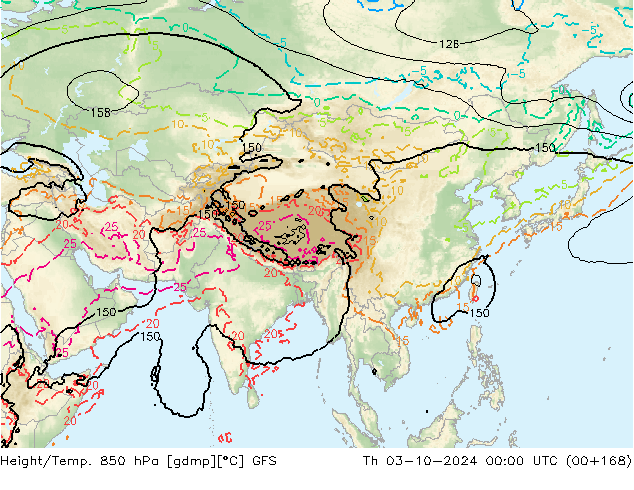 Z500/Rain (+SLP)/Z850 GFS  03.10.2024 00 UTC