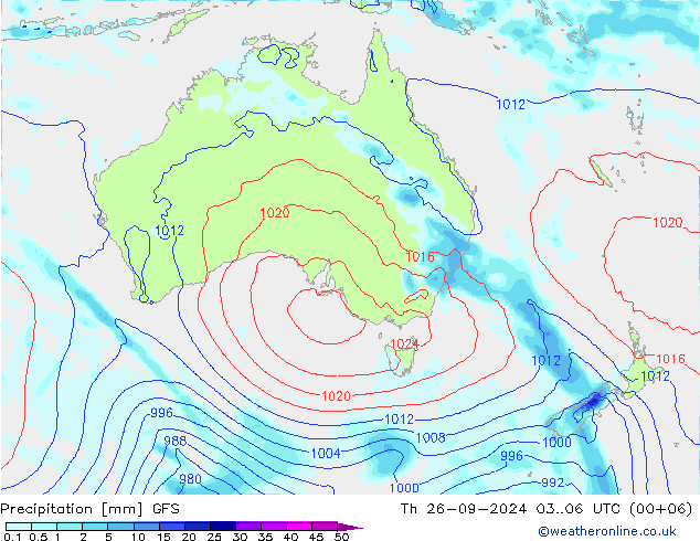 Precipitation GFS Th 26.09.2024 06 UTC