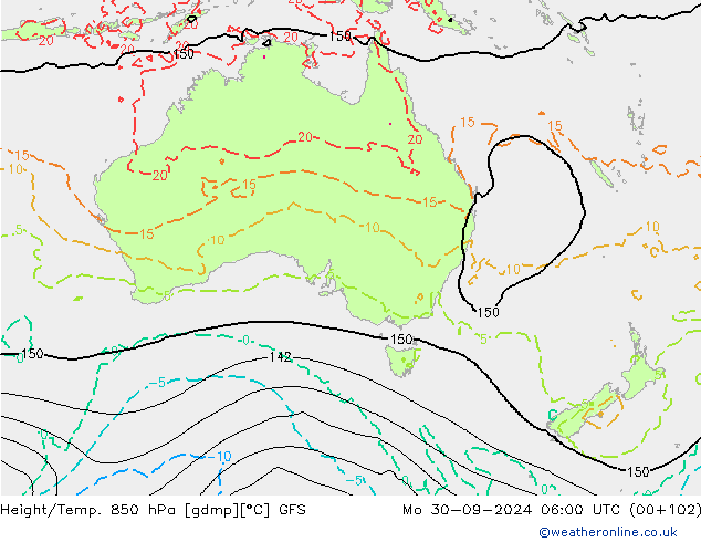 Z500/Rain (+SLP)/Z850 GFS Mo 30.09.2024 06 UTC