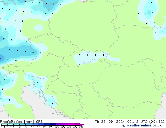 Precipitation GFS Th 26.09.2024 12 UTC