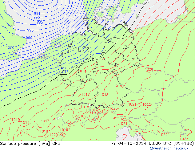 Yer basıncı GFS Cu 04.10.2024 06 UTC