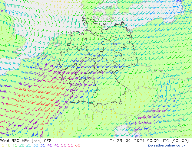  850 hPa GFS  26.09.2024 00 UTC