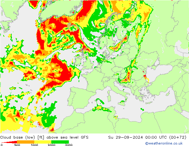 Cloud base (low) GFS dom 29.09.2024 00 UTC