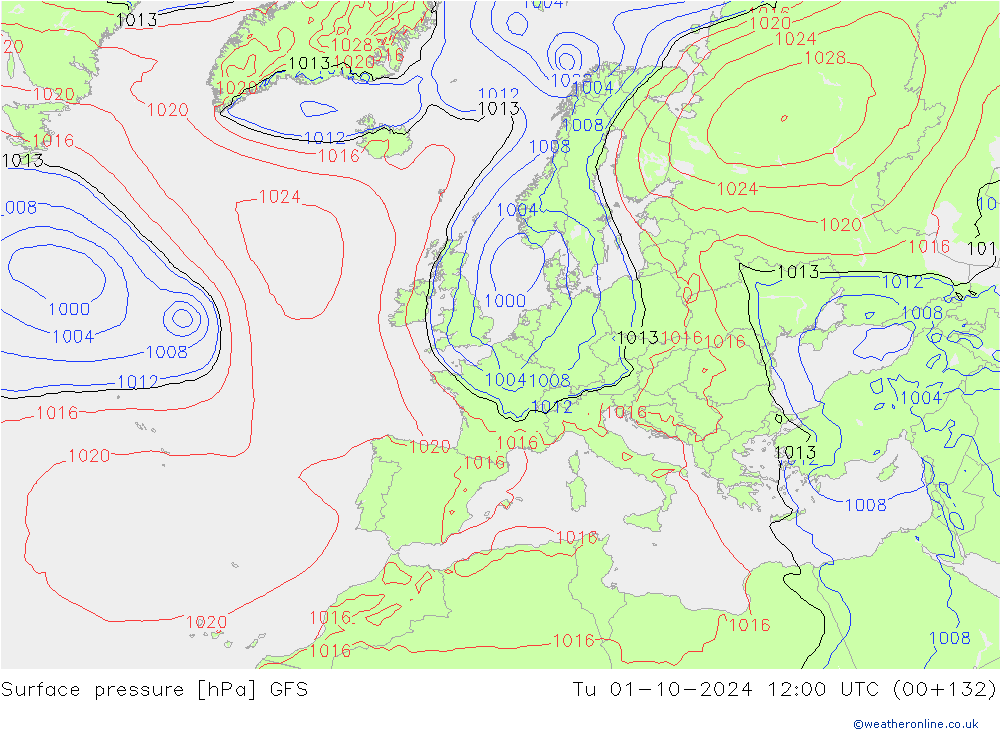 GFS: di 01.10.2024 12 UTC