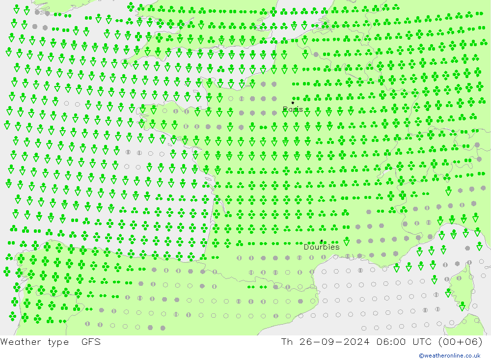 Weather type GFS Th 26.09.2024 06 UTC