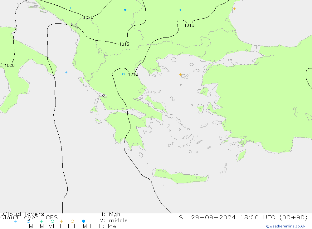 Cloud layer GFS dom 29.09.2024 18 UTC
