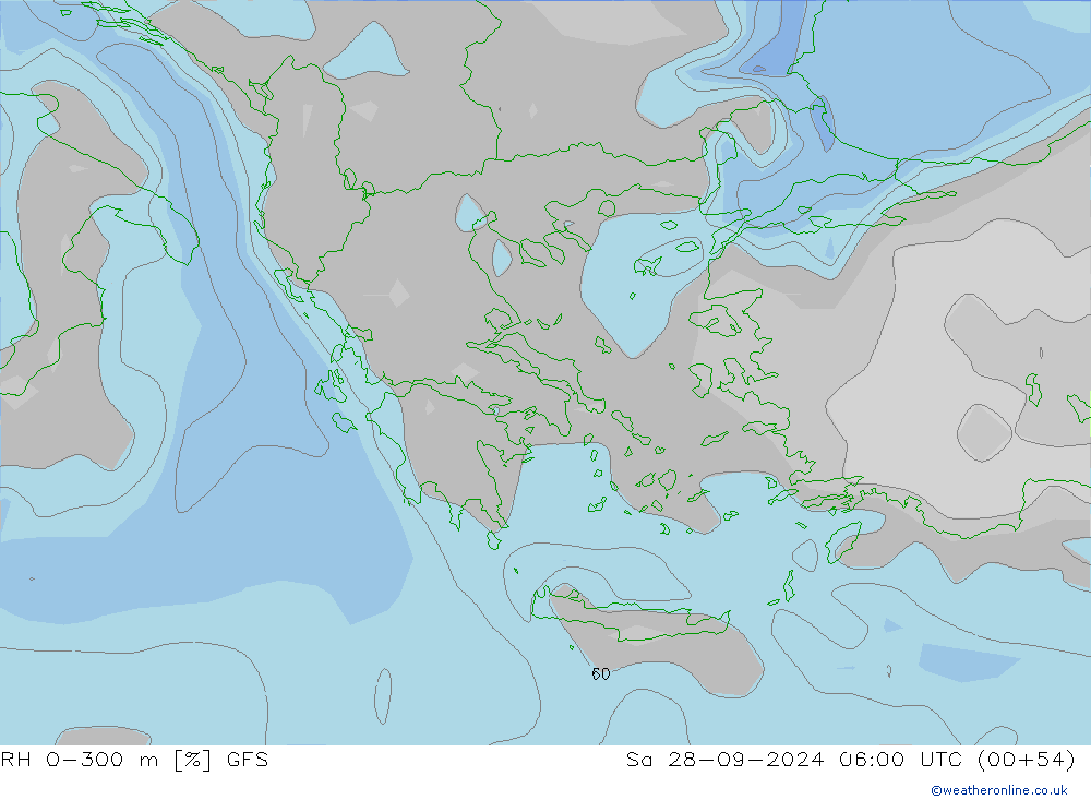 RH 0-300 m GFS Sa 28.09.2024 06 UTC