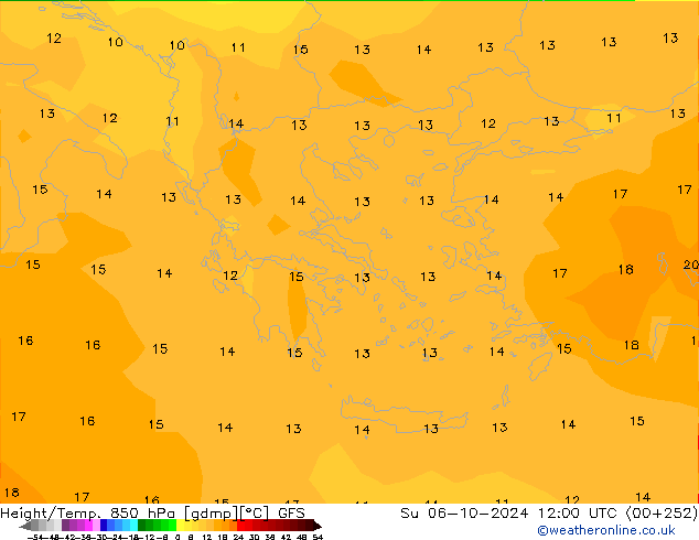 Z500/Rain (+SLP)/Z850 GFS nie. 06.10.2024 12 UTC