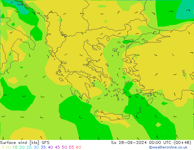 Surface wind GFS Sa 28.09.2024 00 UTC