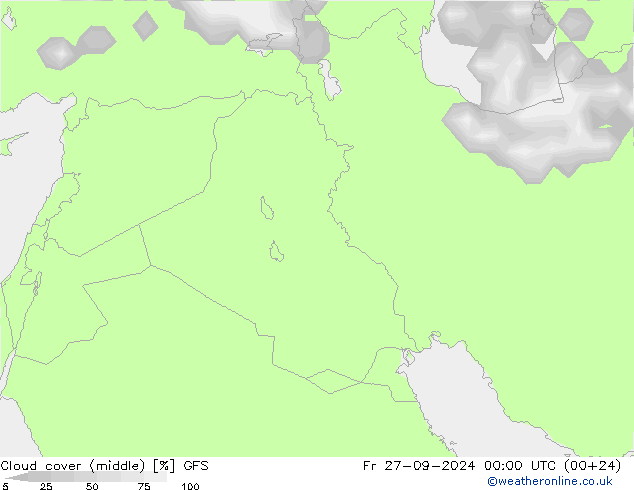 Nubes medias GFS vie 27.09.2024 00 UTC