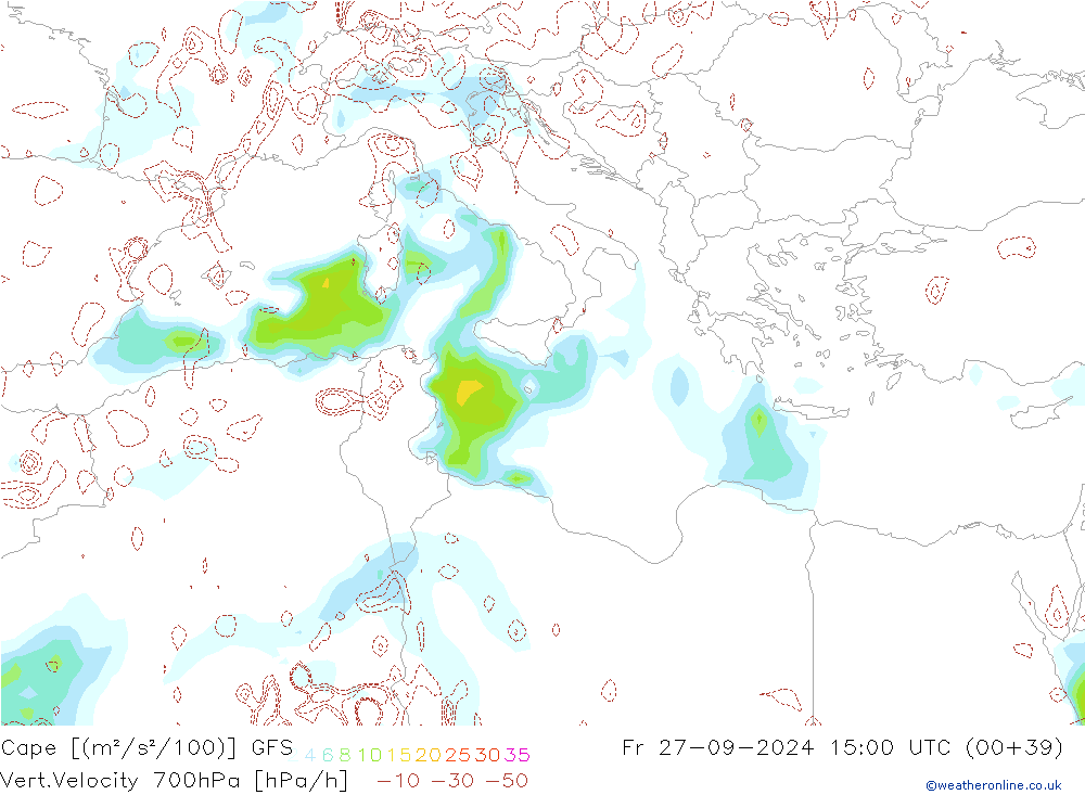 Cape GFS пт 27.09.2024 15 UTC