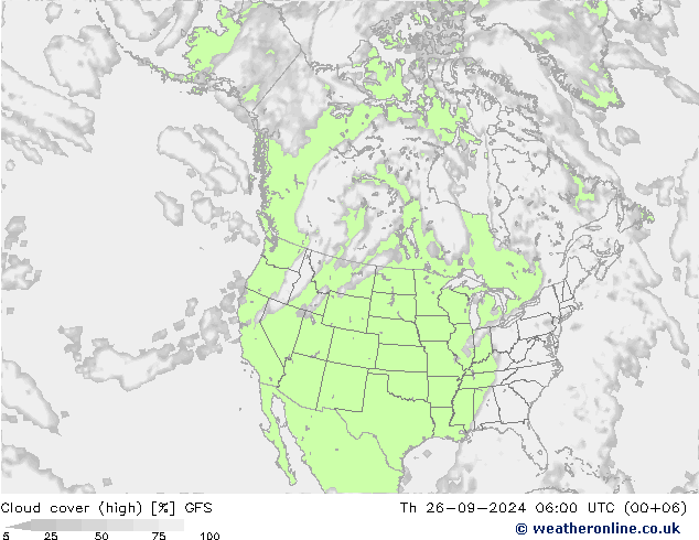 云 (中) GFS 星期四 26.09.2024 06 UTC