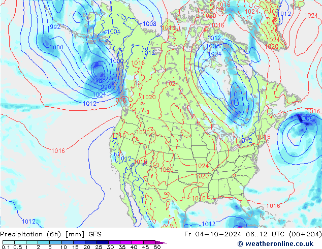 Z500/Regen(+SLP)/Z850 GFS vr 04.10.2024 12 UTC