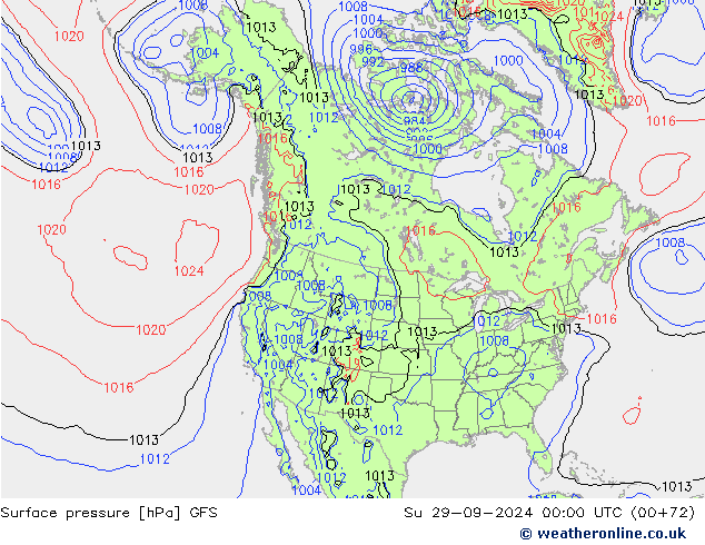 ciśnienie GFS nie. 29.09.2024 00 UTC