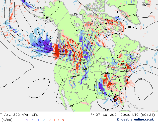 T-Adv. 500 hPa GFS vie 27.09.2024 00 UTC