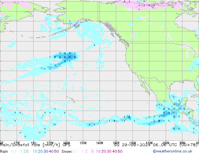 Rain/Snowfall rate GFS Ne 29.09.2024 06 UTC