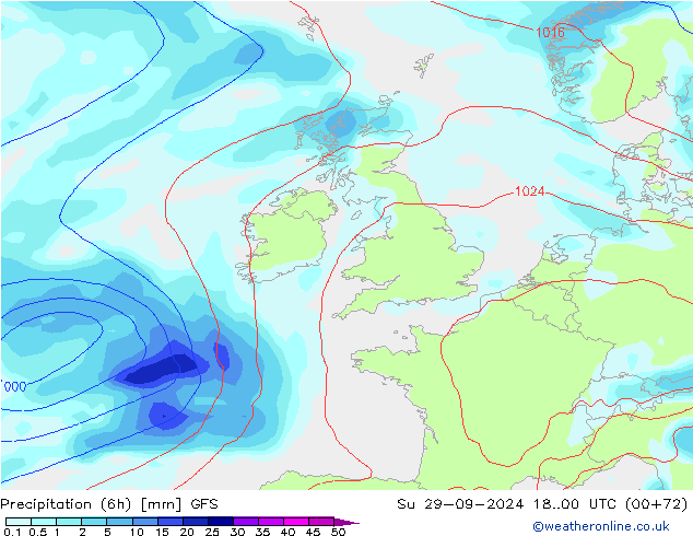 Z500/Rain (+SLP)/Z850 GFS Su 29.09.2024 00 UTC