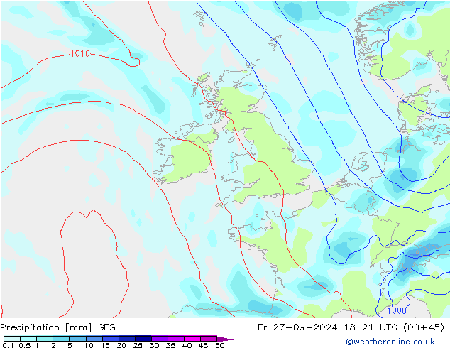 Precipitazione GFS ven 27.09.2024 21 UTC