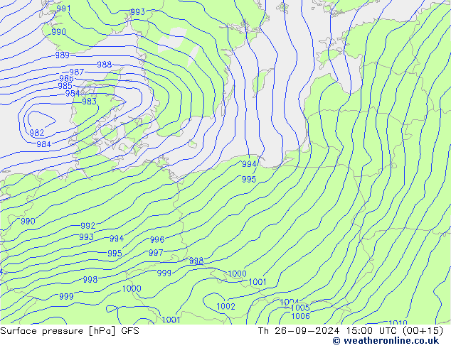 ciśnienie GFS czw. 26.09.2024 15 UTC