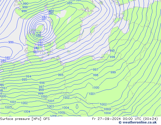 GFS: Pá 27.09.2024 00 UTC