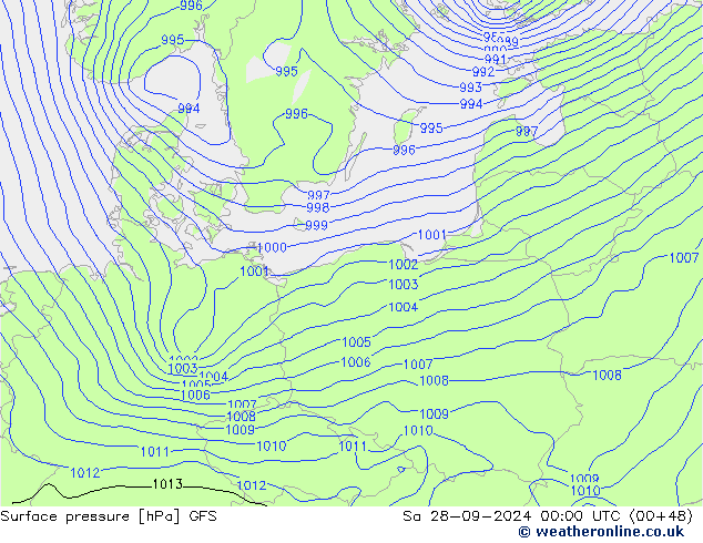 Luchtdruk (Grond) GFS za 28.09.2024 00 UTC