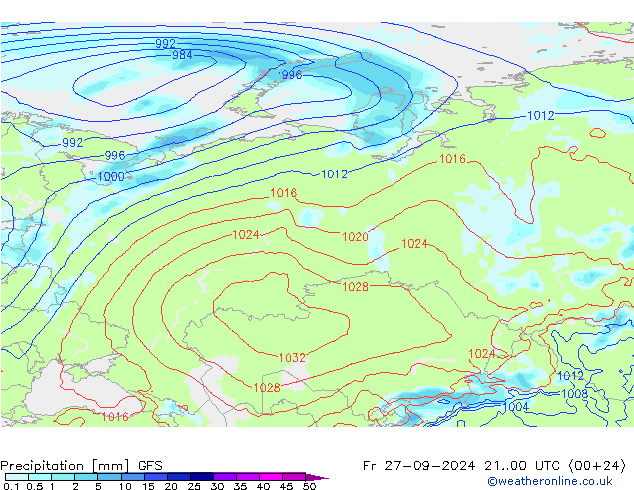 Precipitación GFS vie 27.09.2024 00 UTC