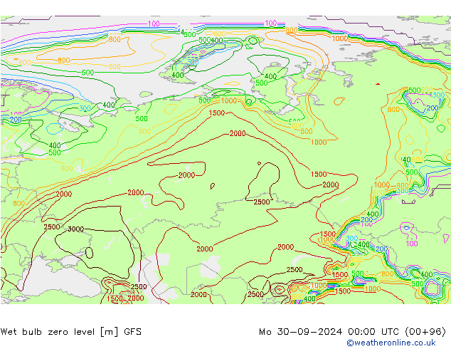 Theta-W Isoterma 0° GFS Setembro 2024