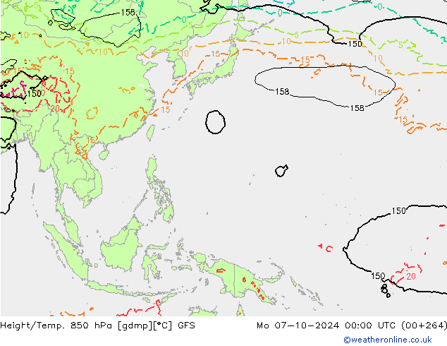 Z500/Rain (+SLP)/Z850 GFS Po 07.10.2024 00 UTC