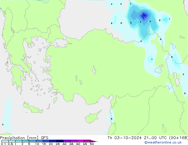 Précipitation GFS jeu 03.10.2024 00 UTC