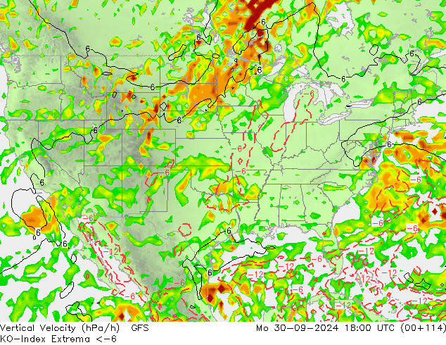 Convectie-Index GFS ma 30.09.2024 18 UTC